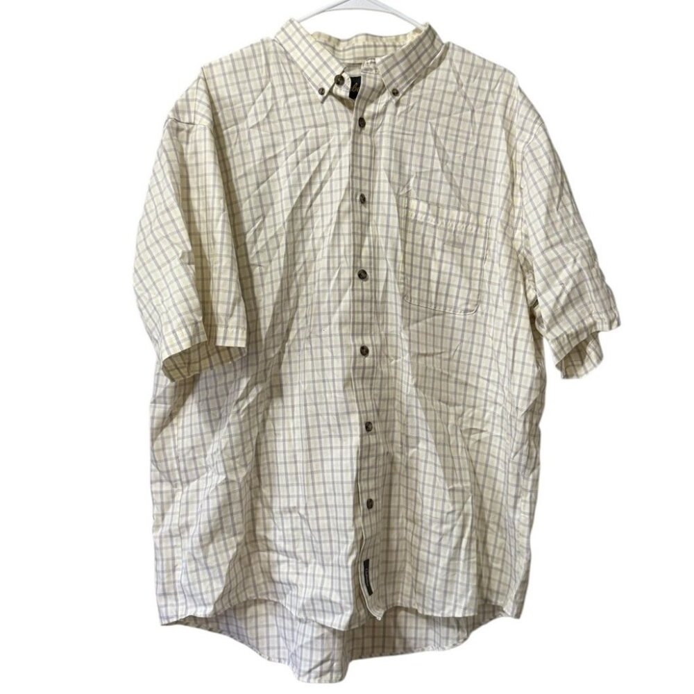 Cabelas Mens Size XL Short Sleeve Button Down Shirt Cotton Lightweight Preppy‎